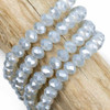 Cherry Tree Beads Crystal Beads - approx. 6x8mm Light Ash Gray Faceted Rondelles, 15 inch strand 