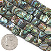 Cherry Tree Beads Abalone Paua Shell 8mm Square Beads - 8 inch strand 
