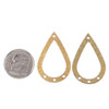 Cherry Tree Beads Brass 24x30mm Hammered Open Teardrop Pendant - 6 per bag 
