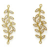 Cherry Tree Beads Brass 11.7x33.5mm Branch Links with Clear Cubic Zirconia Crystals - 2 per bag 