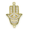 Cherry Tree Beads Brass 14x21.5mm Hamsa Hand Link with Clear Cubic Zirconia Crystals - 1 per bag 