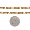Cherry Tree Beads Ornate Brass 3x8mm Tube Chain with Links - 1 meter  Cherry Tree Beads Ornate Brass 3x8mm Tube Chain with Links - 1 meter