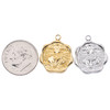 316 Stainless Steel 16.5mm Flower  Coin Charms - 2 per bag