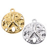 316 Stainless Steel 15mm Sand Dollar Coin Charms - 2 per bag