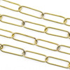 Brass 6x19mm Paperclip Chain - 1 meter