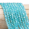 Cherry Tree Beads Crystal 5x6mm Opaque Tide Pool Blue Faceted Rondelle Beads - 16 inch strand 