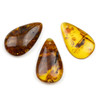 Cherry Tree Beads Amber approx. 20x26-17x32mm Top Front to Back Drilled Teardrop Pendant with a Flat Back - 1 per bag 