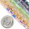 Crystal 4x6.5mm Faceted Tube Beads - 8 inch strand