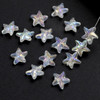 Glass 14x15mm Clear Starfish Beads with AB finish - 8 inch strand