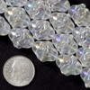 Cherry Tree Beads Glass 8x12mm Clear Bead Caps with AB finish - 8 inch strand 