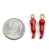 Cherry Tree Beads 4x20mm Enameled Red Pepper Brass Charms - 4 per bag 