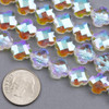 Cherry Tree Beads Crystal 10mm Clear Rainbow Faceted Clover Beads - 8 inch strand 