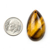 Cherry Tree Beads Yellow Tigereye 18x30mm Front-to-Back Top Drilled Teardrop Pendant with a Flat Back - 1 per bag 
