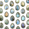Blue Labradorite 10x14mm Front-to-Back Top Drilled Teardrop Pendants with a Flat Back - 2 per bag