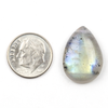 Blue Labradorite 12x20mm-16x25mm Top Side Drilled Teardrop Pendant with a Flat Back - 1 per bag