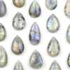 Cherry Tree Beads Blue Labradorite 12x20mm-16x25mm Top Side Drilled Teardrop Pendant with a Flat Back - 1 per bag 
