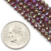 Cherry Tree Beads Crystal 3x3.5mm Opaque Cranberry Red Faceted Rondelle Beads with AB finish - 15 inch strand 