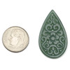 Cherry Tree Beads Jadeite 19x33mm Ornate Floral Teardrop Pendants - 2 per bag 