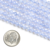 Blue Lace Agate 4mm Round Beads - 15 inch strand