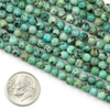 African Turquoise Grade A 4mm Round Beads - 15 inch strand