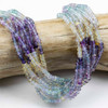 Gradual Rainbow Fluorite 2x4mm Faceted Rondelle Beads - 15 inch strand