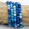 Cherry Tree Beads Dyed Blue Lace Agate 6mm Round Beads - 15 inch strand 