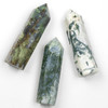 Cherry Tree Beads Moss Agate Crystal Tower - approx. 3.5-4", 1 piece 