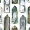 Cherry Tree Beads Moss Agate Crystal Tower - approx. 3.5-4", 1 piece 