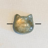 Cherry Tree Beads 15mm gemstone cat head bead shown next to a coin for size reference
