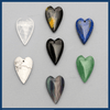 Gemstone 20x30mm Heart Pendant  Group Pic