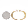 Cherry Tree Beads 304 Stainless Steel 15x23mm Crescent Moon Charms with Crystals - 2 per bag 