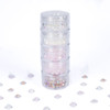 pink crystal beads in a travel tube, part of a 25 color kit with a hard case