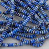 Lapis 3x6mm hexagonal heishi, perfect for DIY bracelets.