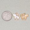 Gold pewter cat charm with enamel accents measuring 13x14mm for bracelets, necklaces, earrings, and keychains