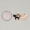Cherry Tree Beads Enameled Gold Pewter 13x14mm Cat Charm- 2 per bag 