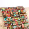 Cherry Tree Beads Fiesta Rainbow Impression Jasper 10x20mm Double Drilled Rectangles- Color #06, 8 inch strand 