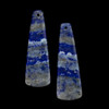 Cherry Tree Beads Lapis 13x40mm Irregular Triangle Front Drilled Pendant Pair - 2 per bag 