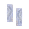 Blue Lace Agate 13x38mm rectangle front drilled pendant pair with natural blue banding for jewelry making