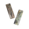 Blue Labradorite 12x39mm rectangle front drilled pendant pair with polished natural gemstone finish for jewelry making