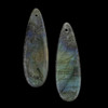 Cherry Tree Beads Blue Labradorite 13x40mm Teardrop Front Drilled Pendant Pair - 2 per bag 