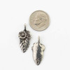  Green Girl Studios Pewter 12x25mm Floral Leaf Pendant/ Link - 1 per bag 