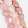 shiny pink gemstone heart beads