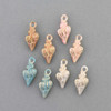 Cherry Tree Beads Enameled Gold Pewter 9x20mm Conch Shell Charm - 2 per bag 