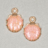 Cherry Tree Beads Enameled Gold Pewter 13x19mm Shell Charm - 2 per bag 