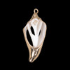 Cherry Tree Beads Luhuanus Shell 16x39mm Slice Pendants with Electroformed Gold Accents - 2 per bag 