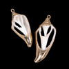 Cherry Tree Beads Luhuanus Shell 16x39mm Slice Pendants with Electroformed Gold Accents - 2 per bag 