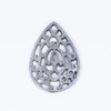 Cherry Tree Beads Black Mother of Pearl 22x32mm Ornate Teardrop Pendant - 1 per bag 