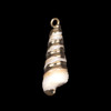 Cherry Tree Beads 7x30mm Turret Shell Pendant with Gold Accents - 2 per bag 
