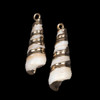 Cherry Tree Beads 7x30mm Turret Shell Pendant with Gold Accents - 2 per bag 