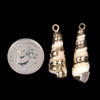 Cherry Tree Beads 7x30mm Turret Shell Pendant with Gold Accents - 2 per bag 